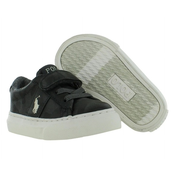 NIB POLO RALPH LAUREN SAYER GREY CAMO SHOES~SZ 4~TODDLER~ - Picture 4 of 10